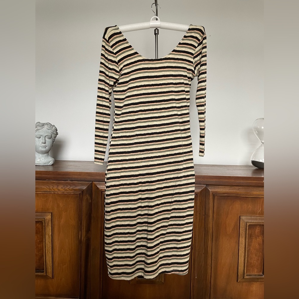 Dolan (Anthropologie) Midi Striped Dress with Scoop Back (stretchy! :)) | Size M - Picture 2 of 7